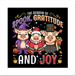 Halloween Thanksgiving Christmas Holiday Mashup Posters and Art